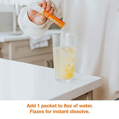 Hydralyte Electrolyte Powder Packets | Orange Hydration Packets | Easy Dissolve Electrolyte Powder for Rehydration Solutions | Low Sugar Hydration Powder Packets | All Natural (8 oz Serving, 20 Count)