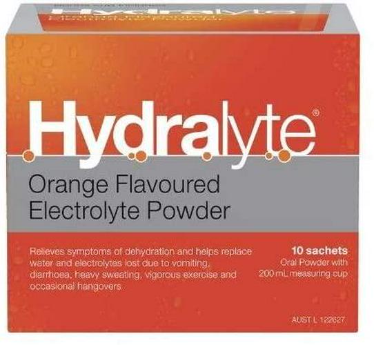 Hydralyte Electrolyte Powder Orange, 10 Sachets 10 Sachets, Orange 49 grams