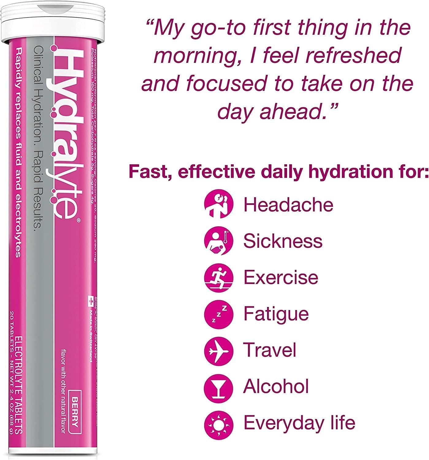 Hydralyte Immunity Boost (20 Count) and Electrolyte Berry Tablets (20 Count) Bundle | Immune Boost with 1,000mg of Vitamin C, Elderberry and Zinc | Effervescent Electrolyte Tablets (20 Count), Berry