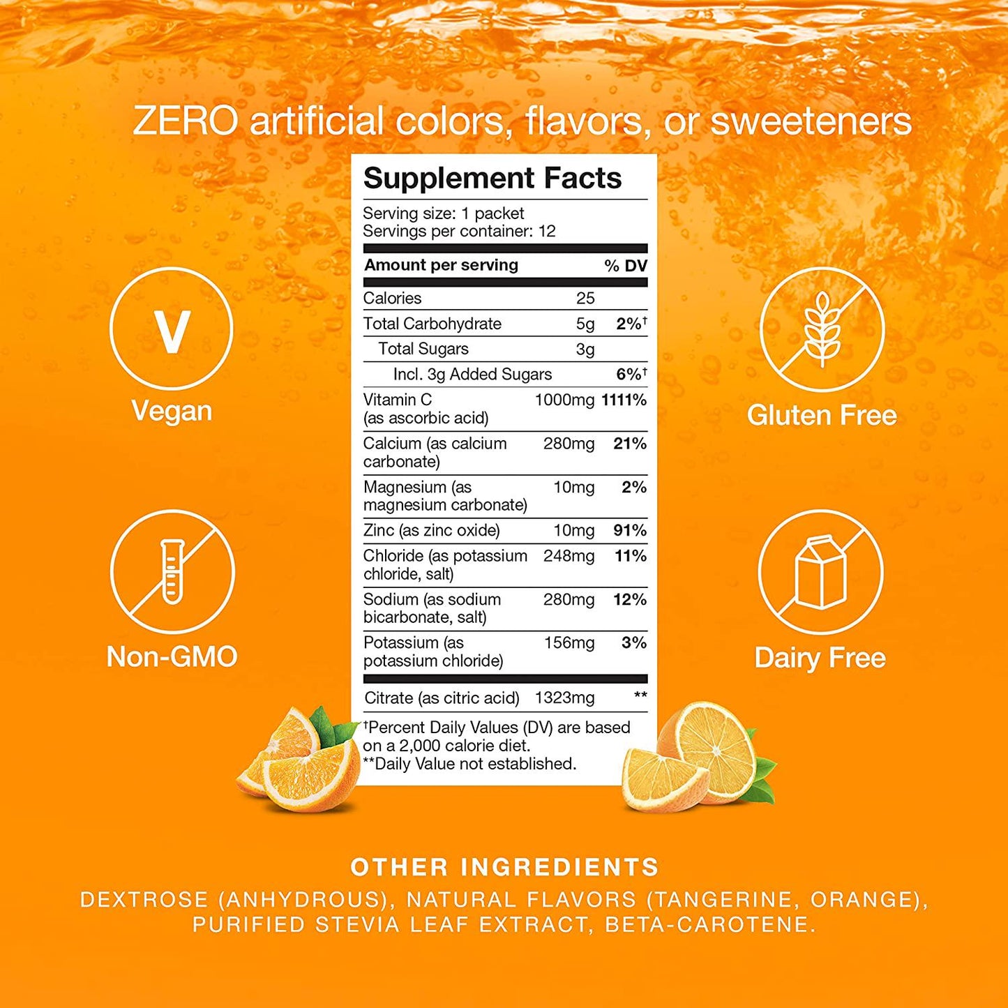 Hydralyte Immunity - Citrus Electrolyte Powder Packets | 1,000mg Vitamin C Hydration Packets for Immune Support | All Natural Hydration Powder with Zinc and Electrolytes | (8oz Serving, 12 Count)