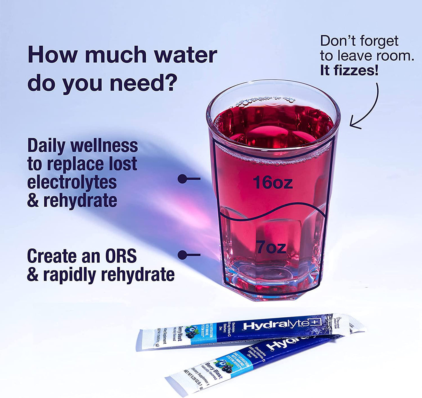 Hydralyte Immunity - Electrolyte Powder Packets | Elderberry and Vitamin C Hydration Packets for Immune Support | All Natural Hydration Powder with Zinc and Electrolytes | (8oz Serving, 40 Count)