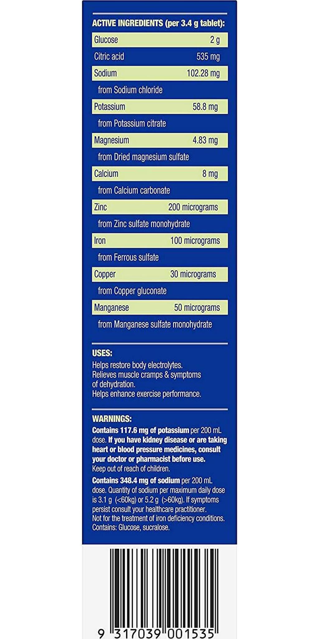Hydralyte Sports Flavoured Effervescent Electrolyte, Lemon Lime, 20 count