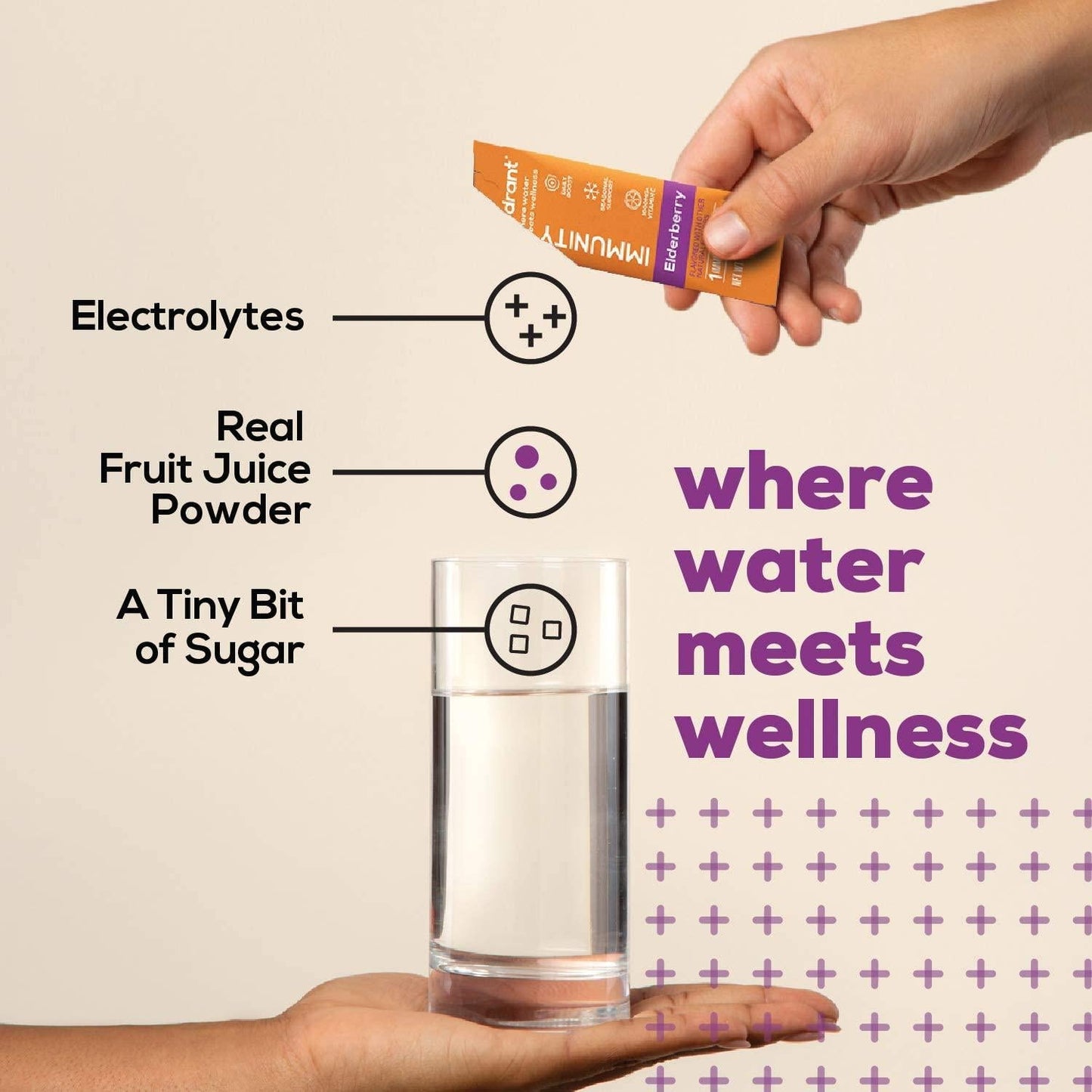 Hydrant Immunity Vitamins Electrolyte Powder - Supplement with Vitamin C, B12, B6, Zinc - Immune, Hydration, and Energy Support Hydration Powder Stick Packets (Elderberry, 30 Count)