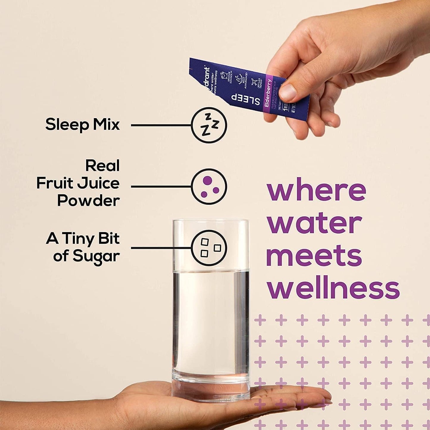 Hydrant Sleep Hydration Powder Rest and Recovery Drink Mix Fast-Acting Blend of Melatonin, L-Theanine, GABA, Magnesium and Chamomile Electrolyte Powder (Elderberry, 10 Pack)