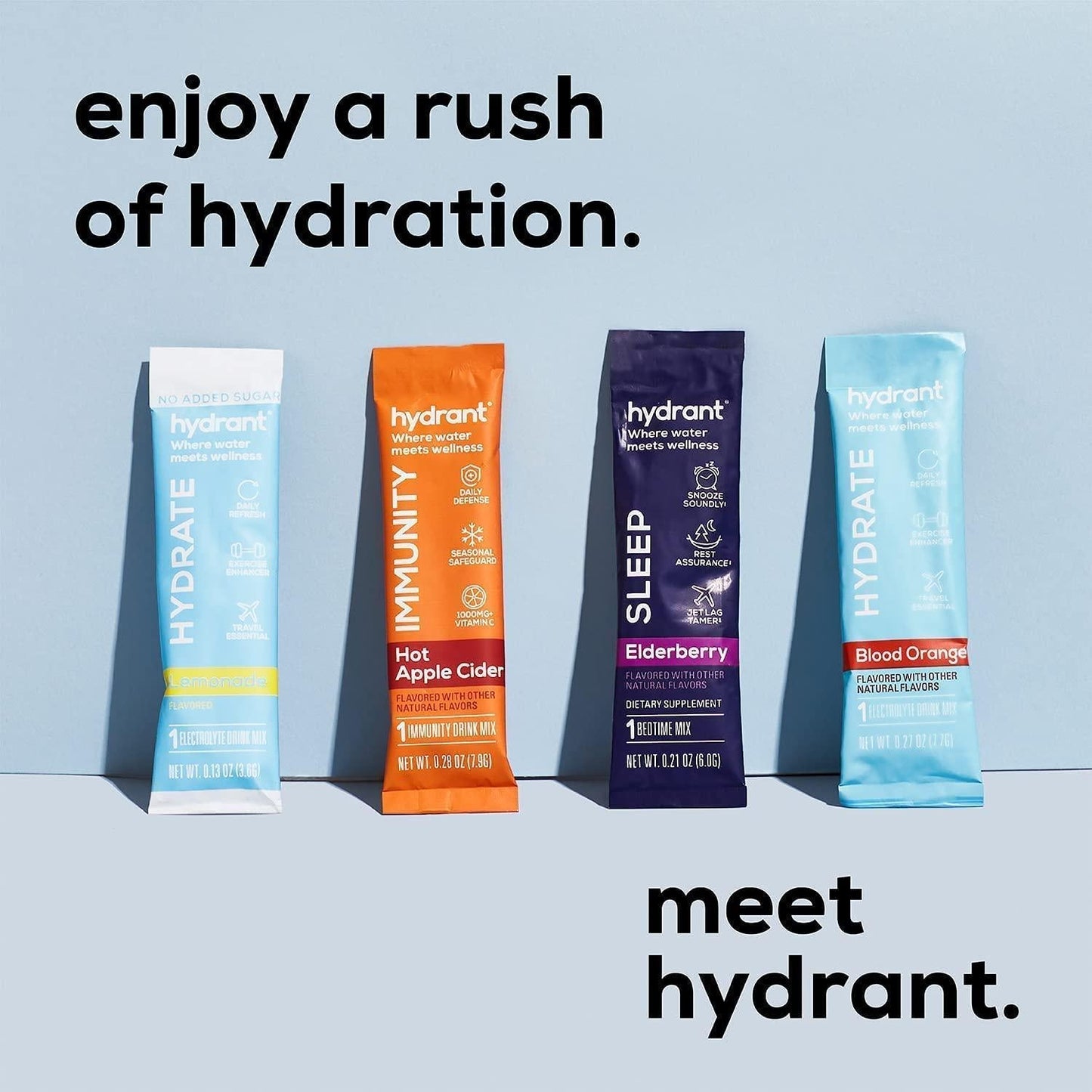 Hydrant Sleep Hydration Powder Rest and Recovery Drink Mix Fast-Acting Blend of Melatonin, L-Theanine, GABA, Magnesium and Chamomile Electrolyte Powder (Elderberry, 10 Pack)