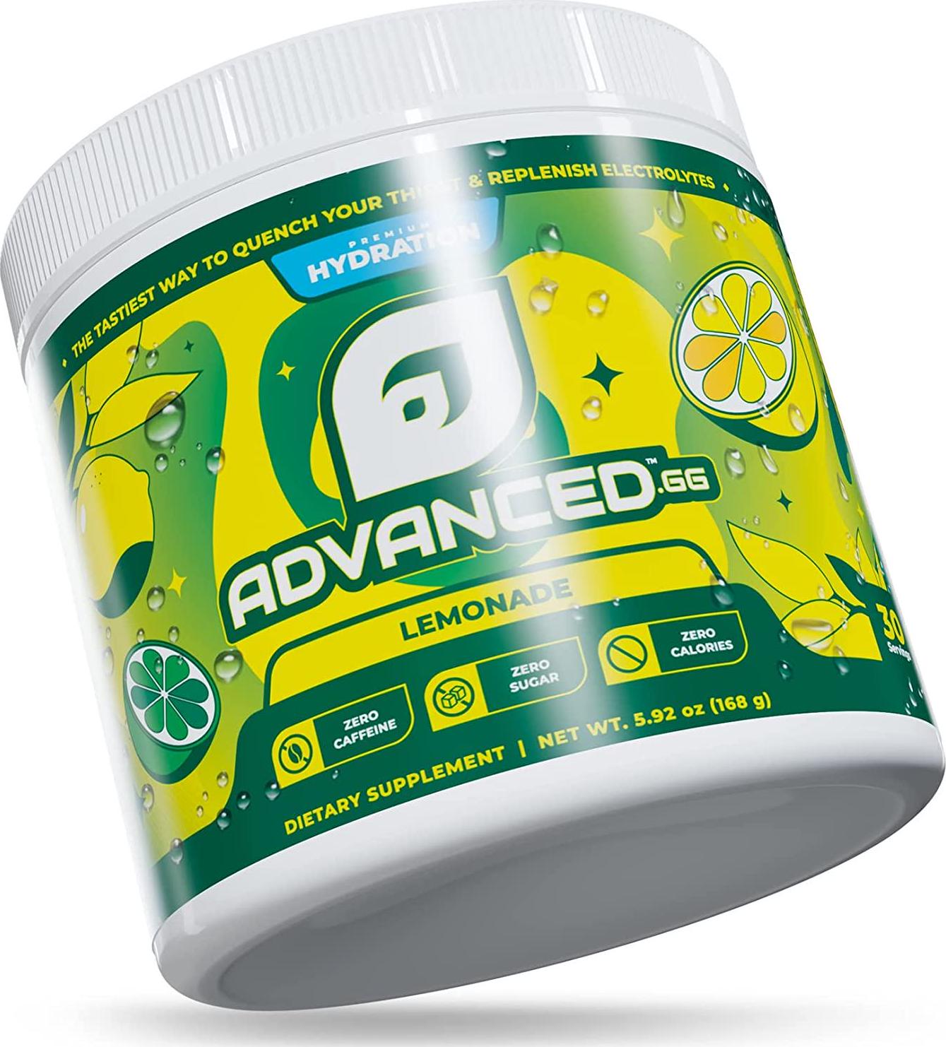 Hydration by ADVANCED | High-Performance Electrolyte Drink Mix with B Vitamins for All-Day Hydration | Caffeine Free, Zero Calories, Sugar Free, and Keto Friendly | (40 Servings, Lemonade)