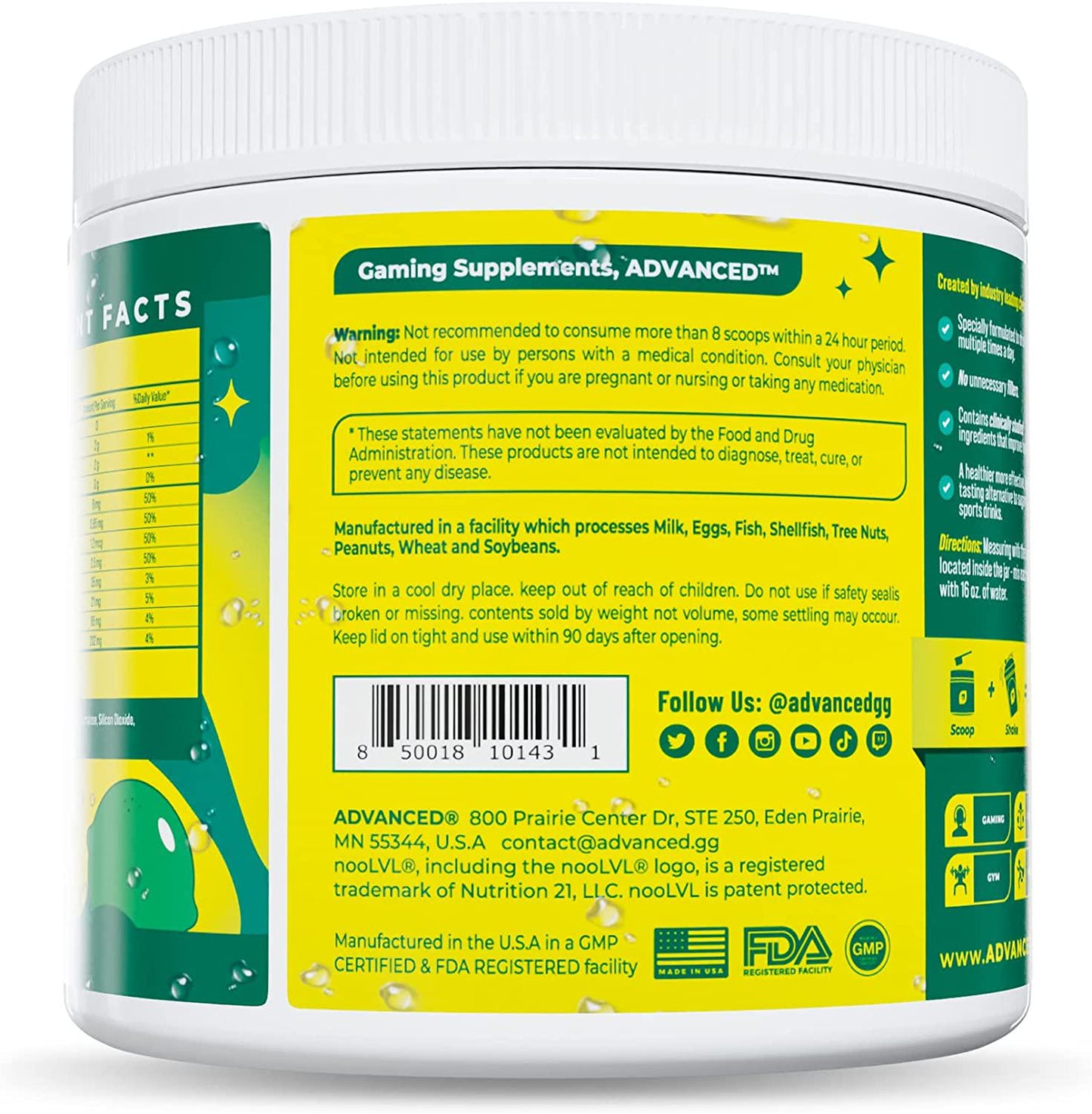 Hydration by ADVANCED | High-Performance Electrolyte Drink Mix with B Vitamins for All-Day Hydration | Caffeine Free, Zero Calories, Sugar Free, and Keto Friendly | (40 Servings, Lemonade)