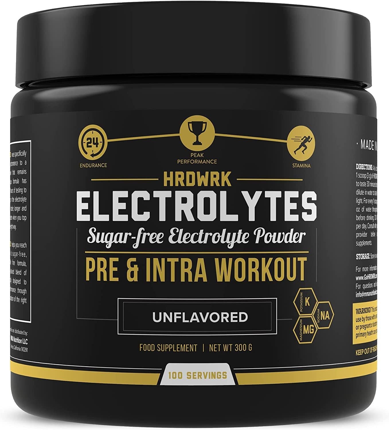 Hydrolyte - 100 Servings Sugar Free Electrolyte Powder with Magnesium, Potassium and Sodium - Boost Endurance and Reduce Fatigue with This Electrolyte Supplement - Maximum Hydration - Keto Friendly