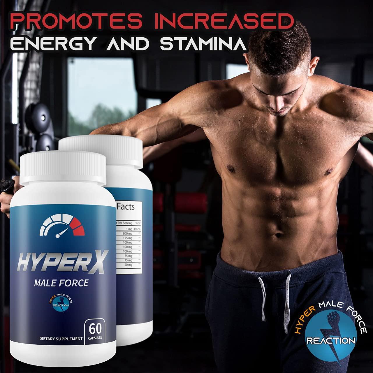 Hyper Male Force X - Herbal Male Booster - Support Improved Male Function - Boost Male Energy - Male Formula with Astragulus, Muira Puama, Tongat Ali, Maca, L-Arginine and More