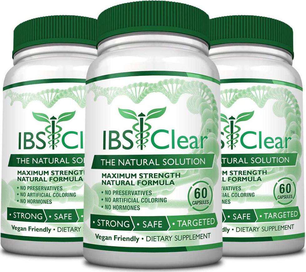 IBS Clear - 100% Natural IBS Relief with Vitamin D, Psyllium Husk, Fennel. 60 Vegan Friendly Capsules - 1 Bottle