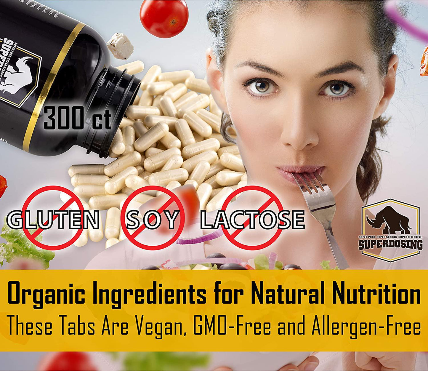 IBS Friendly, Organic Acacia Senegal Fiber Capsules 300 Pack. Natural Soluble Fiber Supplement Pill Promotes Gut Health. Vegan Prebiotic Ideal for Sensitive Stomachs. Stop Diarrhea and Constipation