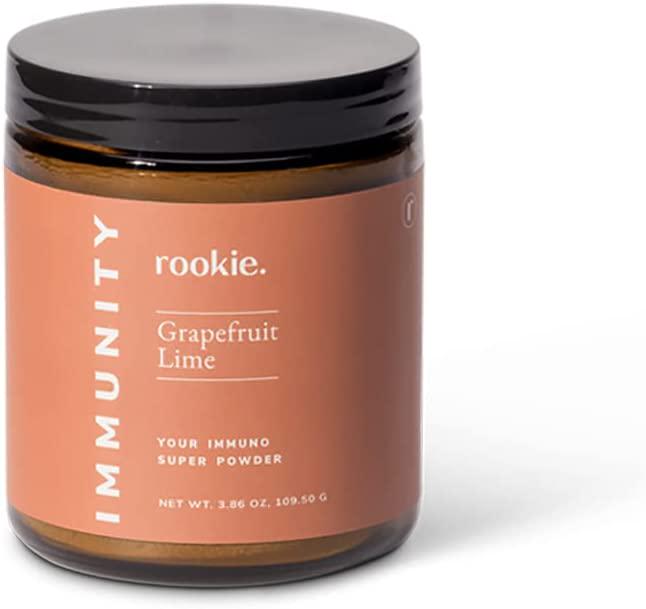 IMMUNITY Sickness Preventative Boost Powder by Rookie Wellness, Grapefruit and Lime Flavor, 30 Serving Jar, Includes Vitamin D, Elderberry, Ginger, Natural Wellness Rememdy Vitamins Supplement
