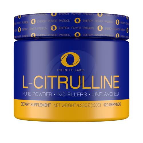 INFINITE LABS: L-Citrulline, Unflavored Powder Supplement (120 Servings) | Pre Workout, Amino Acid, Gluten Free, Vegan and Supports Muscle Endurance | L Citrulline Extra Strength Performance Nutrition