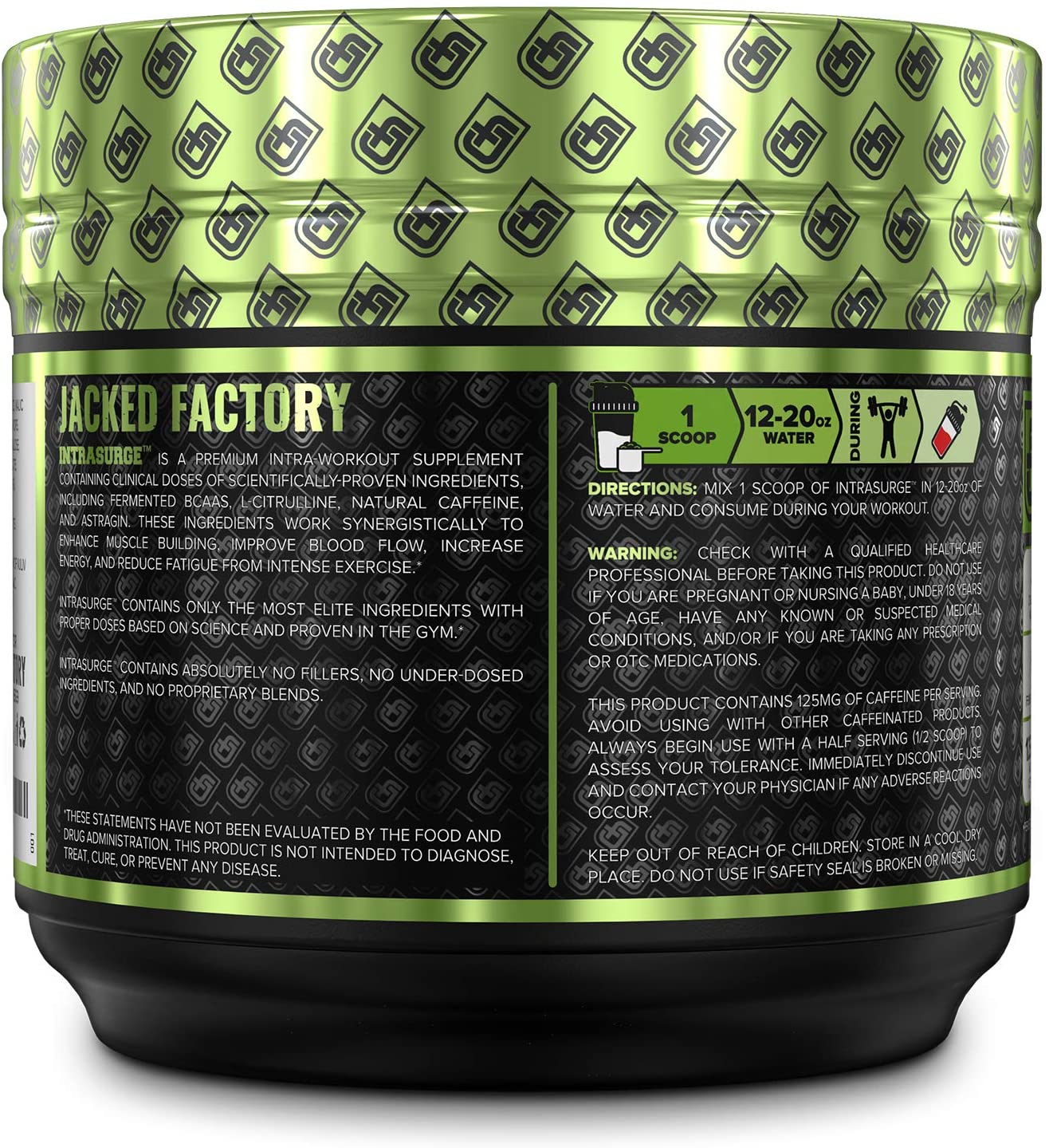 INTRASURGE Intra Workout Energy BCAA Powder - Fermented BCAA Amino Acids, Natural Caffeine, L-Citrulline, and More for Muscle Building, Strength, Pumps, Endurance, Recovery - Fruit Punch, 20sv