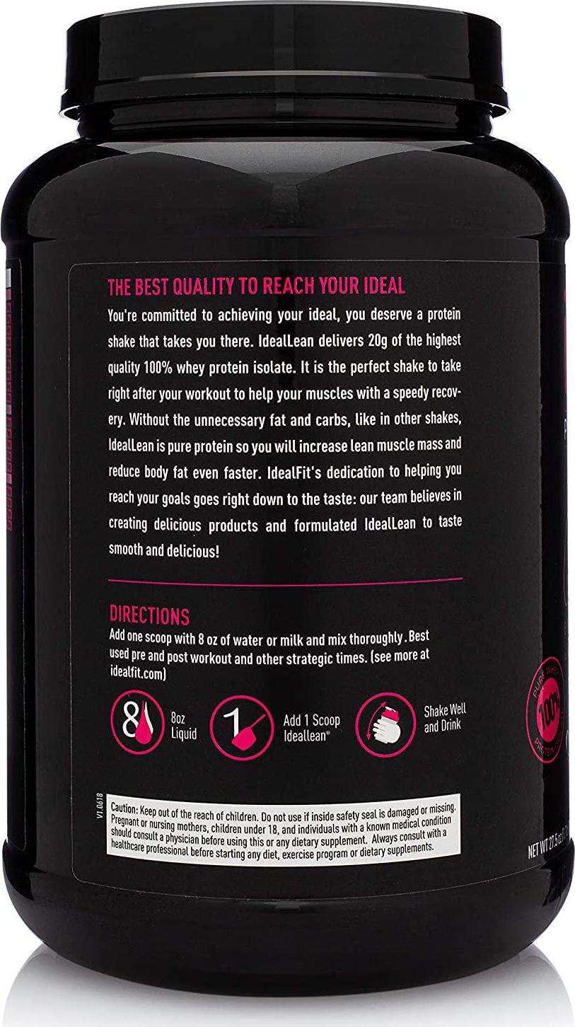 IdealLean - Nutritional Protein Powder for Women | 20g Whey Protein Isolate | Supports Weight Loss | Healthy Low Carb Shakes with Folic Acid and Vitamin D | 30 Servings (Chocolate Brownie)