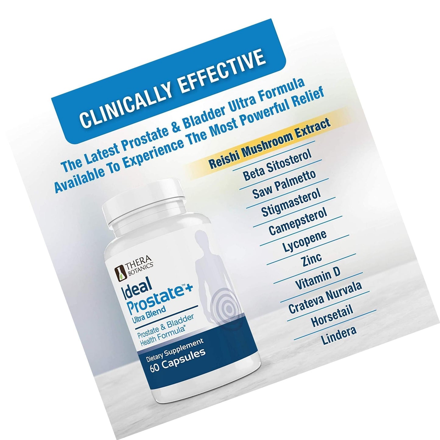 Ideal Prostate Plus Ultra Support Supplement Powerful Prostate Supplement for Men Natural Prostate Relief with Saw Palmetto, Beta Sitosterol, Lycopene, Zinc, Horsetail and Vitamin D3 60 Capsules