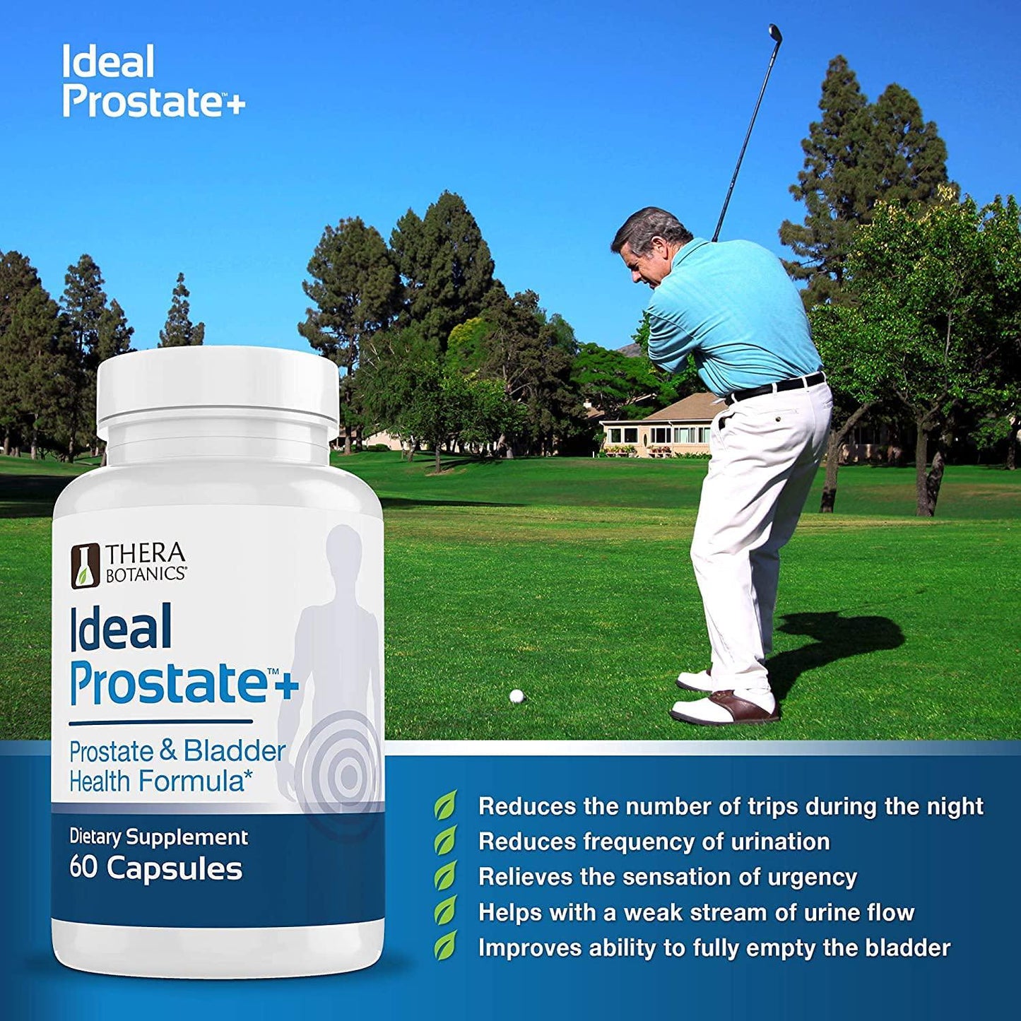 Ideal Prostate - Powerful Prostate Supplement for Men Natural Prostate Relief with Saw Palmetto, Beta Sitosterol, Lycopene, Zinc, Horsetail and Vitamin D3 60 Capsules