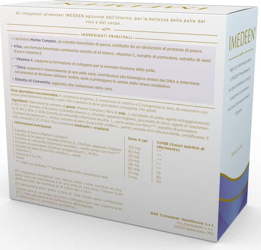 Imedeen Prime Renewal Skin Collagen Formula for 50 Plus Skincare Beauty Supplement, 120 Count