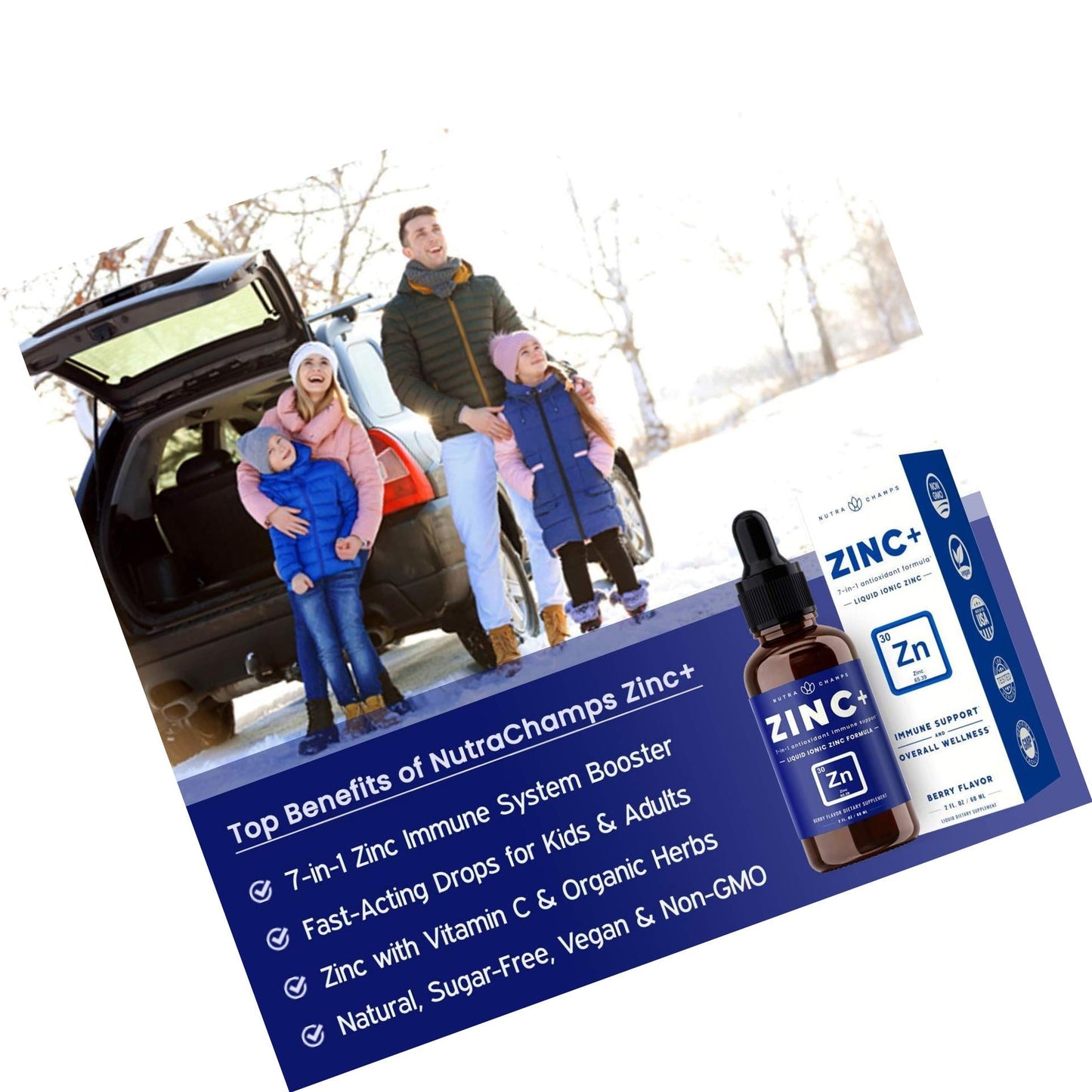 Immune Boost Organic Drops Liquid Health Supplement - Powerful Immune System Support with Vitamin C, Zinc, Elderberry, Echinacea, Ginger and Reishi Mushroom - Vitamin and Herb Defense Booster - 2oz Berry