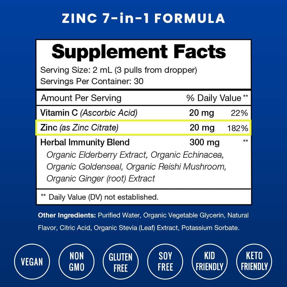 Immune Boost Organic Drops Liquid Health Supplement - Powerful Immune System Support with Vitamin C, Zinc, Elderberry, Echinacea, Ginger and Reishi Mushroom - Vitamin and Herb Defense Booster - 2oz Berry