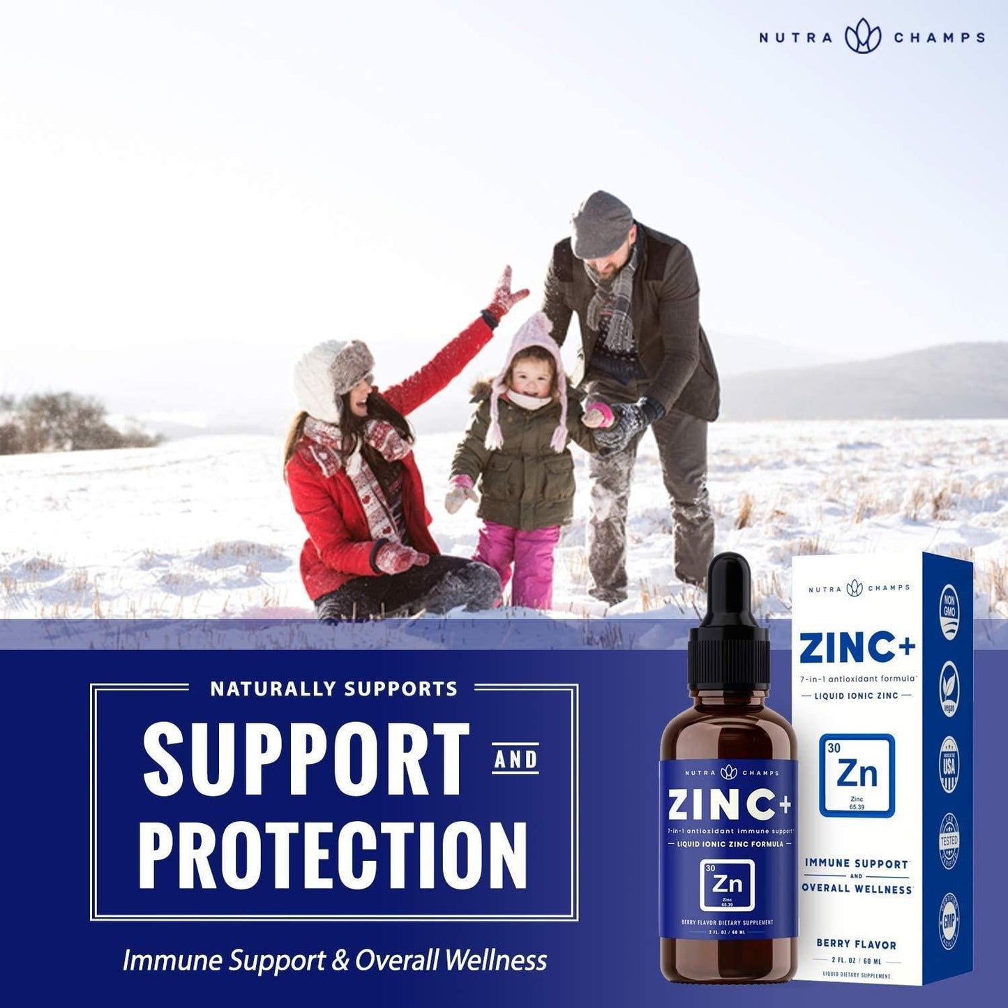 Immune Boost Organic Drops Liquid Health Supplement - Powerful Immune System Support with Vitamin C, Zinc, Elderberry, Echinacea, Ginger and Reishi Mushroom - Vitamin and Herb Defense Booster - 2oz Berry