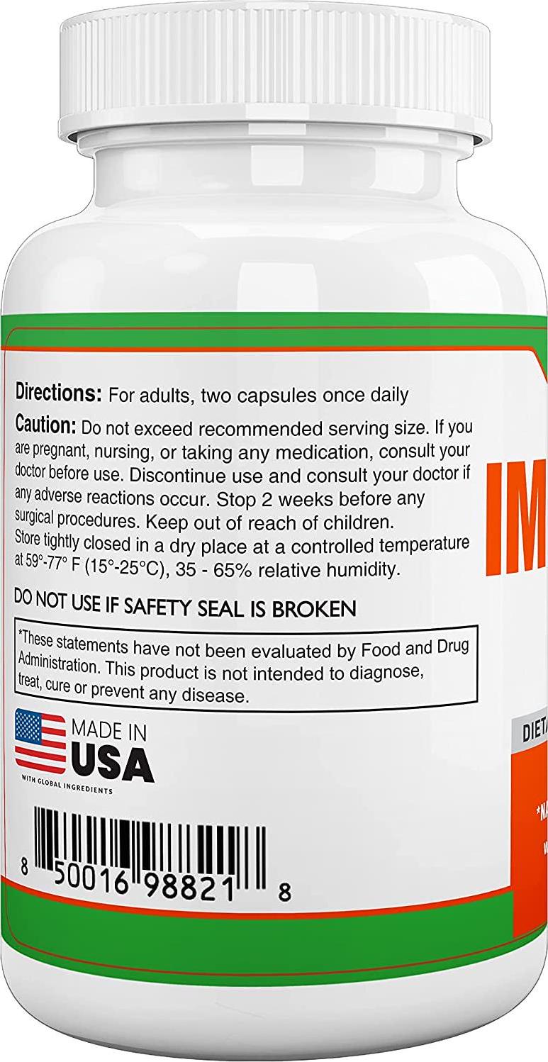 Immune D - Natural Immune Defense, Immunolin, Vitamins D3, Zinc, 60 Capsules