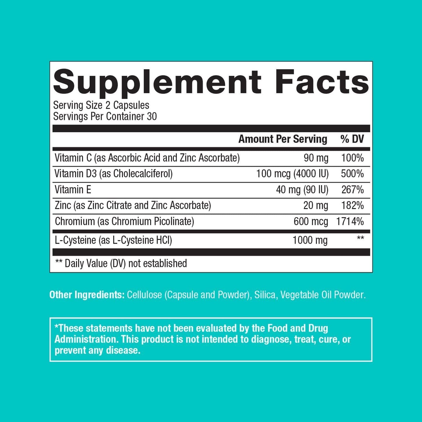 Immune Support Supplement - with Vitamin C, Zinc, L-Cysteine, Chromium and More | Multi-System Immunity Booster | Immune Hero by Essential Elements - 60 Veggie Capsules