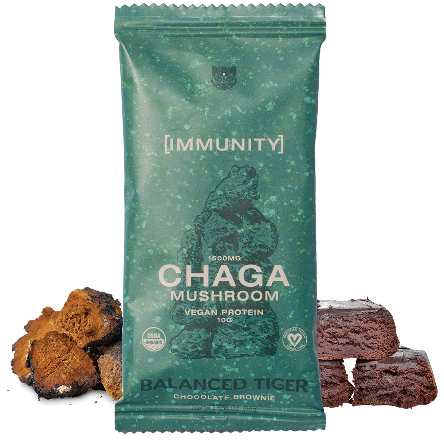Immunity Bundle - Functional Mushroom Protein Bars | Full Dose (1500mg) of Chaga or Reishi in Each Bar | Organic, Non-GMO, Vegan, Gluten-Free, High Protein, Low Sugar | 2 Boxes of 12