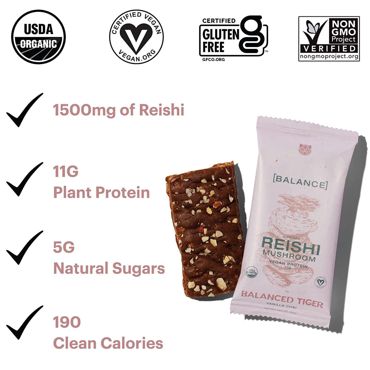 Immunity Bundle - Functional Mushroom Protein Bars | Full Dose (1500mg) of Chaga or Reishi in Each Bar | Organic, Non-GMO, Vegan, Gluten-Free, High Protein, Low Sugar | 2 Boxes of 12