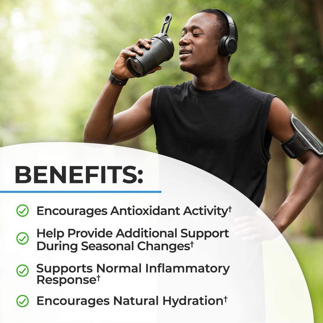 Immunity Drink Mix with Vitamin C 1000 mg, Elderberry and Zinc - Berry Flavored Powder Supplement with Electrolytes for Natural Hydration and Enhanced Immune Support- 30 Servings