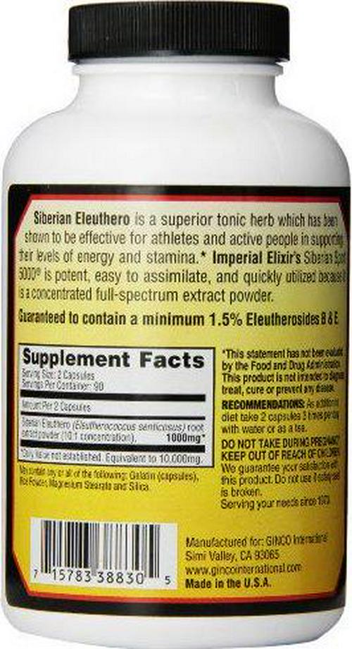 Imperial Elixir Siberian Sport, 5000 mg, 180 Capsules