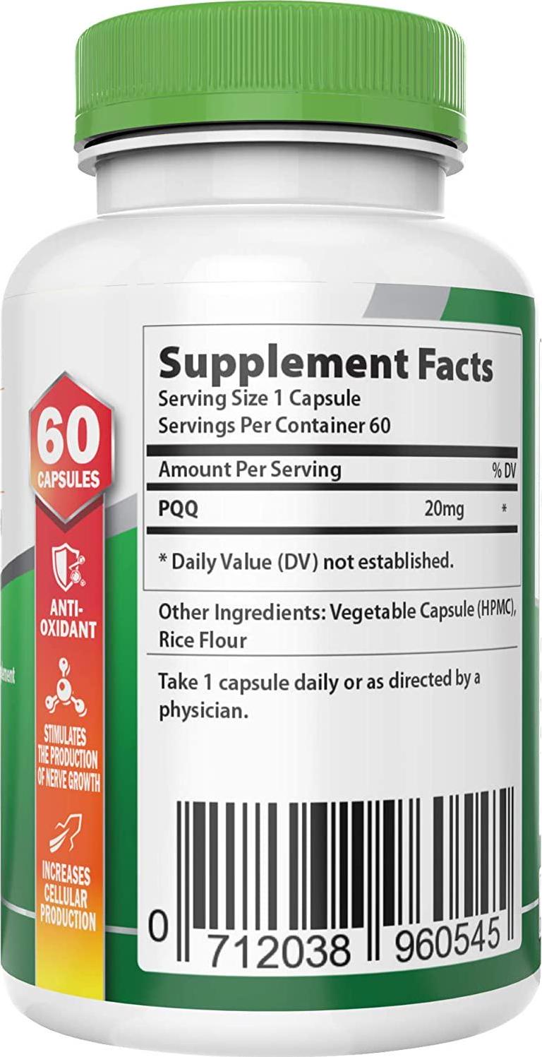 Improve Memory, Energy, Sleep, Fatigue and Immune Health with HerbalGenix PQQ (Pyrroloquinoline Quinone) Mitochondria Supplement. All Natural, Non-GMO/Gluten Free/Vegan Caps.