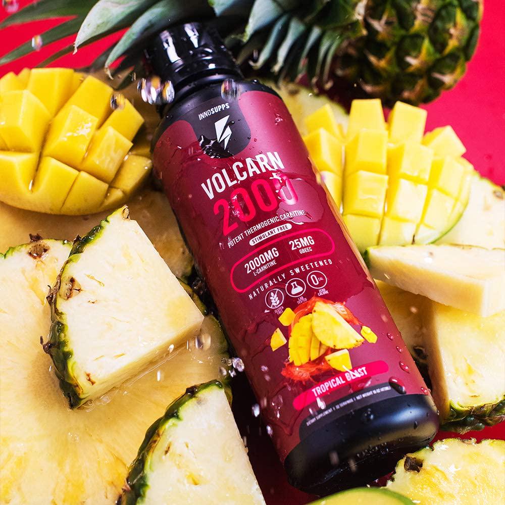 InnoSupps Volcarn 2000 - Liquid L-Carnitine, Boost Energy, Caffeine Free, No Artificial Sweeteners, 32 Servings (Tropical Blast)