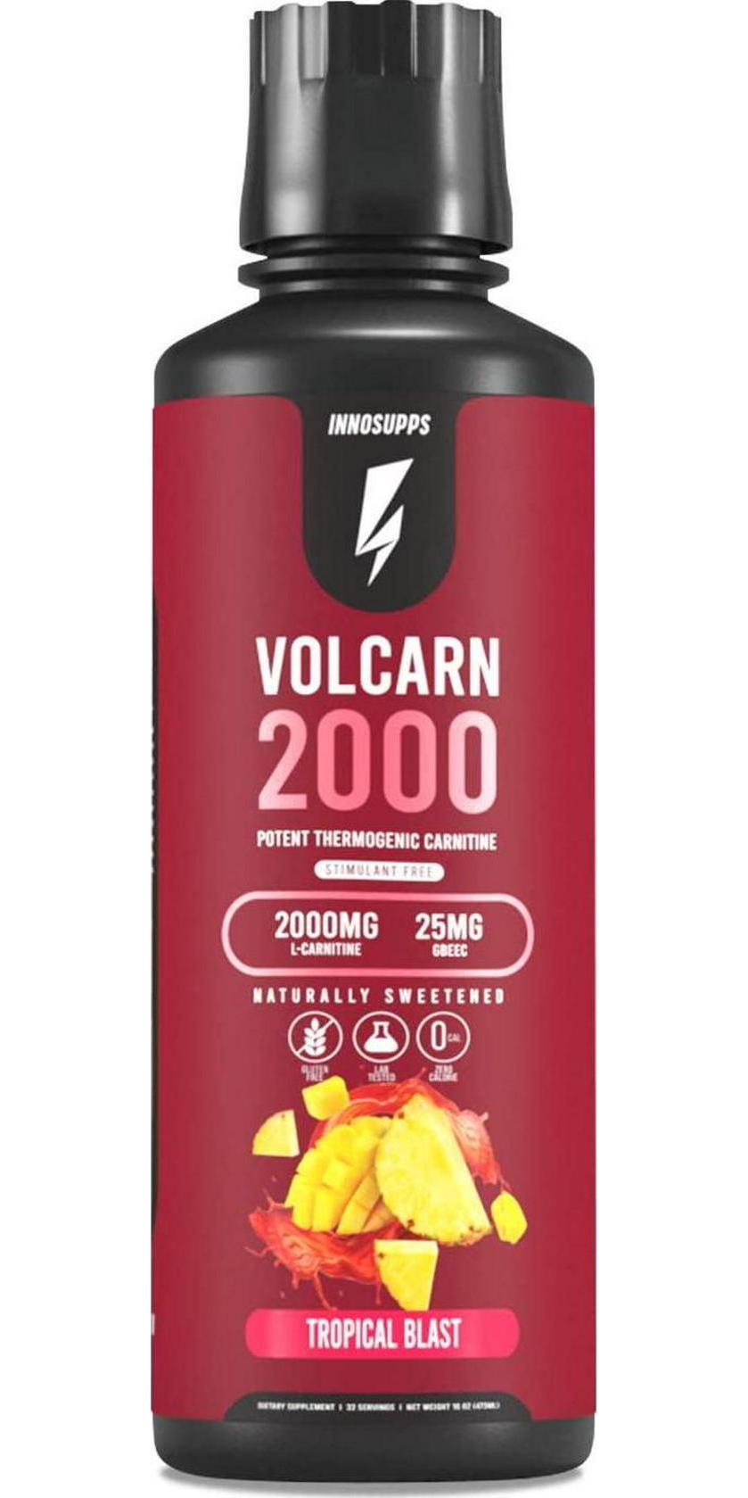InnoSupps Volcarn 2000 - Liquid L-Carnitine, Boost Energy, Caffeine Free, No Artificial Sweeteners, 32 Servings (Tropical Blast)