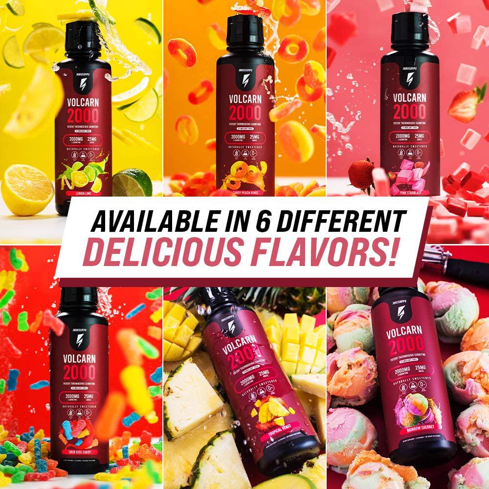 InnoSupps Volcarn 2000 - Liquid L-Carnitine, Boost Energy, Caffeine Free, No Artificial Sweeteners, 32 Servings (Tropical Blast)