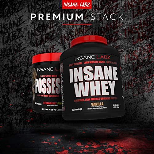 Insane Labz Insane Whey,100% Muscle Building Whey Isolate Protein, Post Workout, BCAA Amino Profile, Mass Gainer, Meal Replacement, 5lbs, 60 Srvgs, (Vanilla)