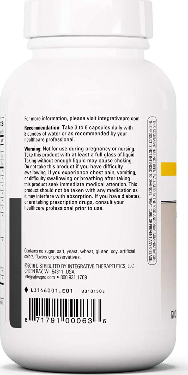 Integrative Therapeutics Blue Heron - Detox Complex with Dietary Fiber, Herbs and Probiotics - Supports Colon Function - Includes Fenugreek - Dairy Free - 120 Capsules