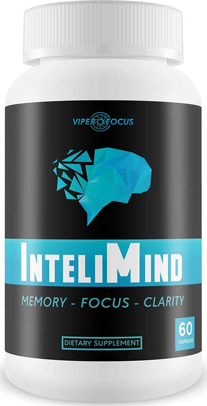 InteliMind - Memory - Focus - Clarity - Support Improved Brain Function - Help Improve Memory Storage - Aid Increased Energy and Mental Endurance - Proprietary Brain Formula Designed High Performance