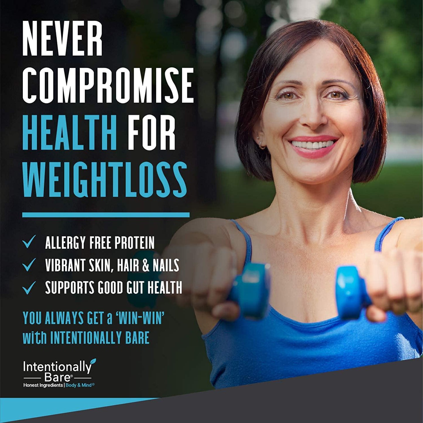 Intentionally Bare Bone Broth Protein Powder 20 Grams Protein - Collagen Types 1, 2 and 3 - Grass-Fed, Pasture Raised Cows - Dairy Free Unflavored - 20 Servings