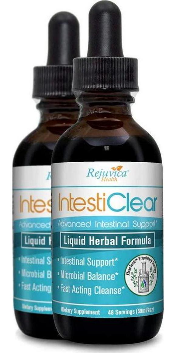 IntestiClear - Advanced Intestinal Cleanse Support for Humans - All-Herbal Liquid Formula for Fast Absorption - Bonus Liver Support - Wormwood, Black Walnut, Ginger and More