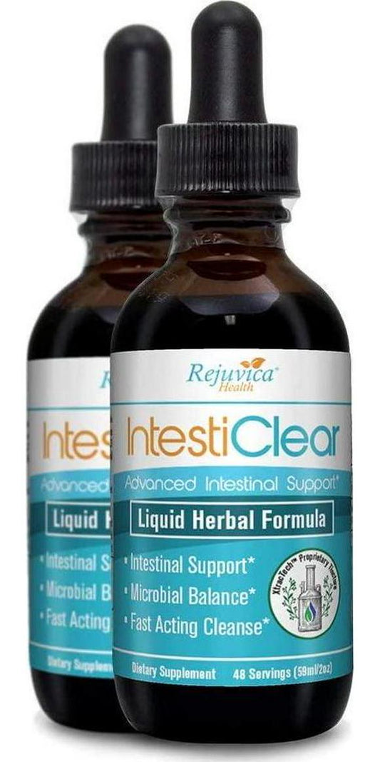 IntestiClear - Advanced Intestinal Cleanse Support for Humans - All-Herbal Liquid Formula for Fast Absorption - Bonus Liver Support - Wormwood, Black Walnut, Ginger and More