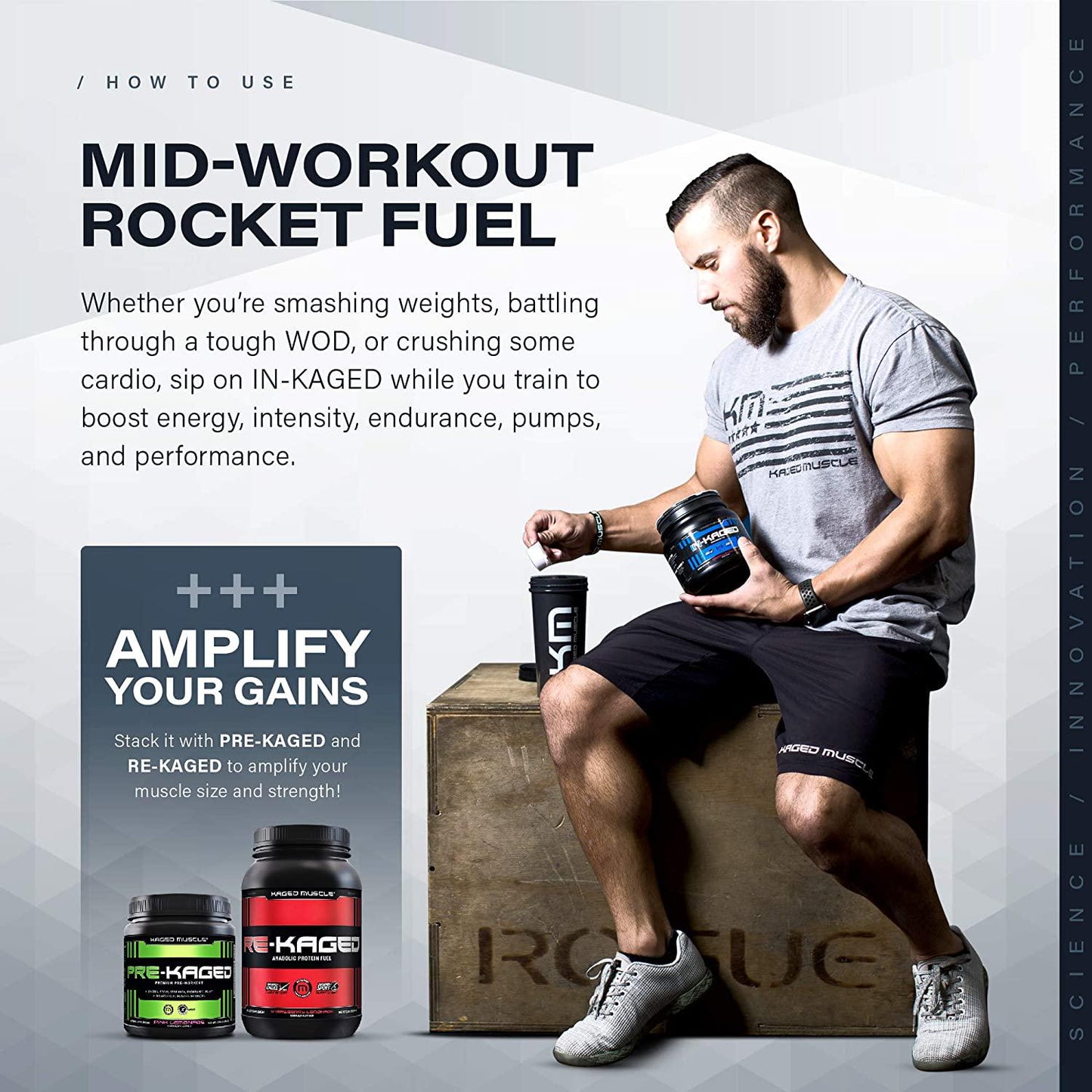 Intra Workout BCAA Powder, Kaged Muscle in-KAGED Intra Workout Drink, Amino Energy Drink for Weights and Cardio; Intra Workout Powder to Boost Performance and Endurance (Blue Raspberry)