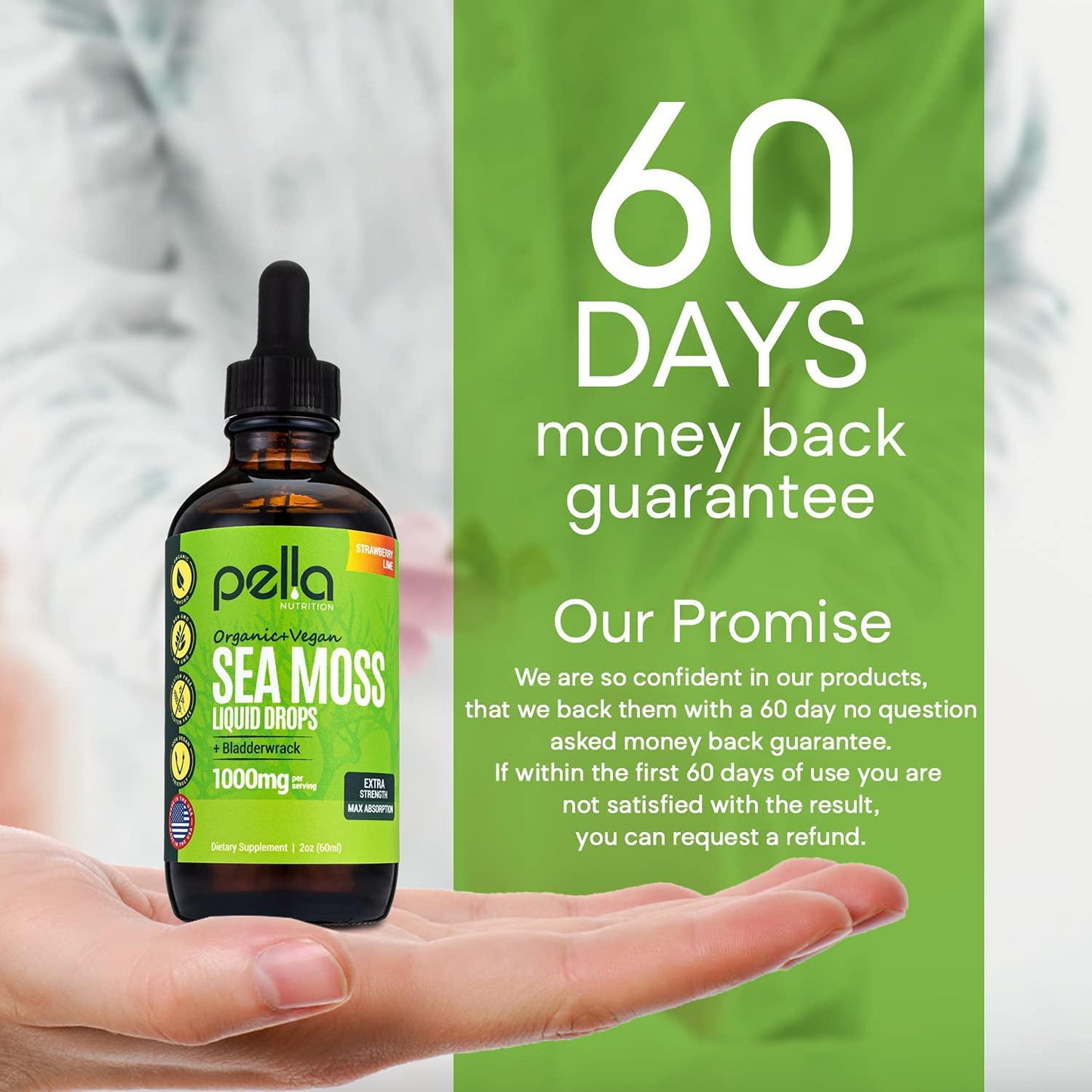 Irish Sea Moss Raw Organic Tincture, 2 fl. oz, Natural Liquid Sublingual Drops and Advanced Superfood, Immunity Booster with Joint, Digestion, and Thyroid Support