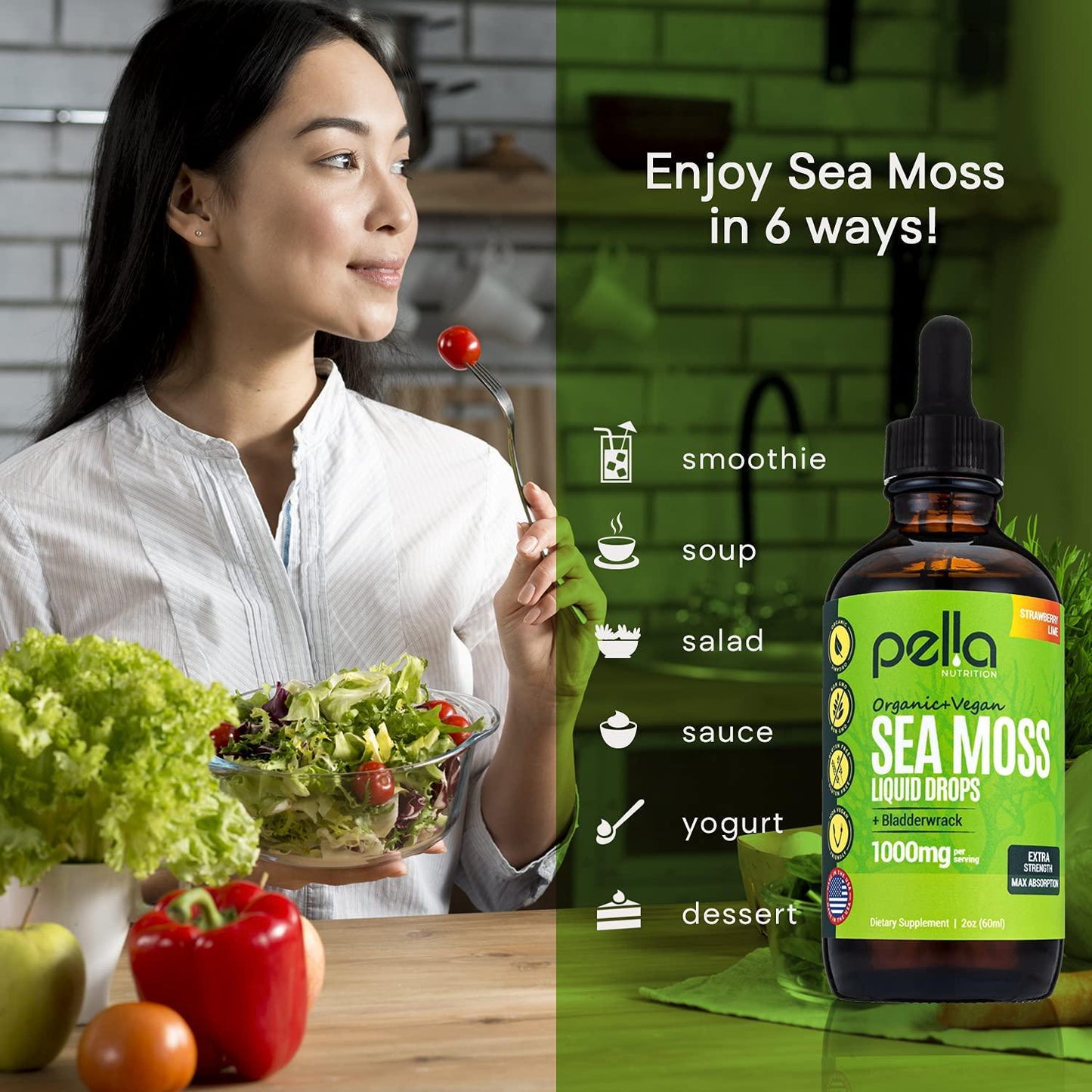 Irish Sea Moss Raw Organic Tincture, 2 fl. oz, Natural Liquid Sublingual Drops and Advanced Superfood, Immunity Booster with Joint, Digestion, and Thyroid Support