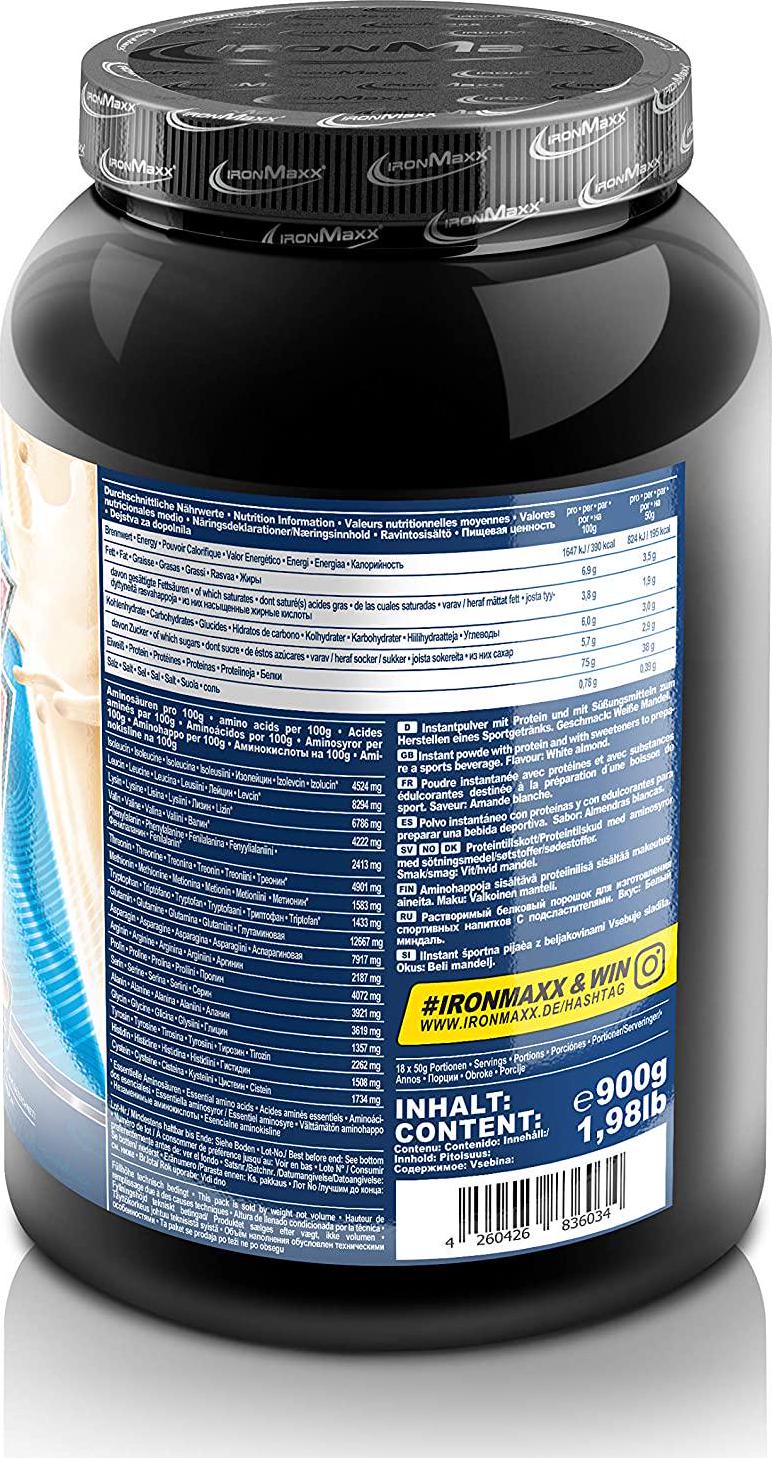 IronMaxx 100% Whey Protein Powder, White Almond