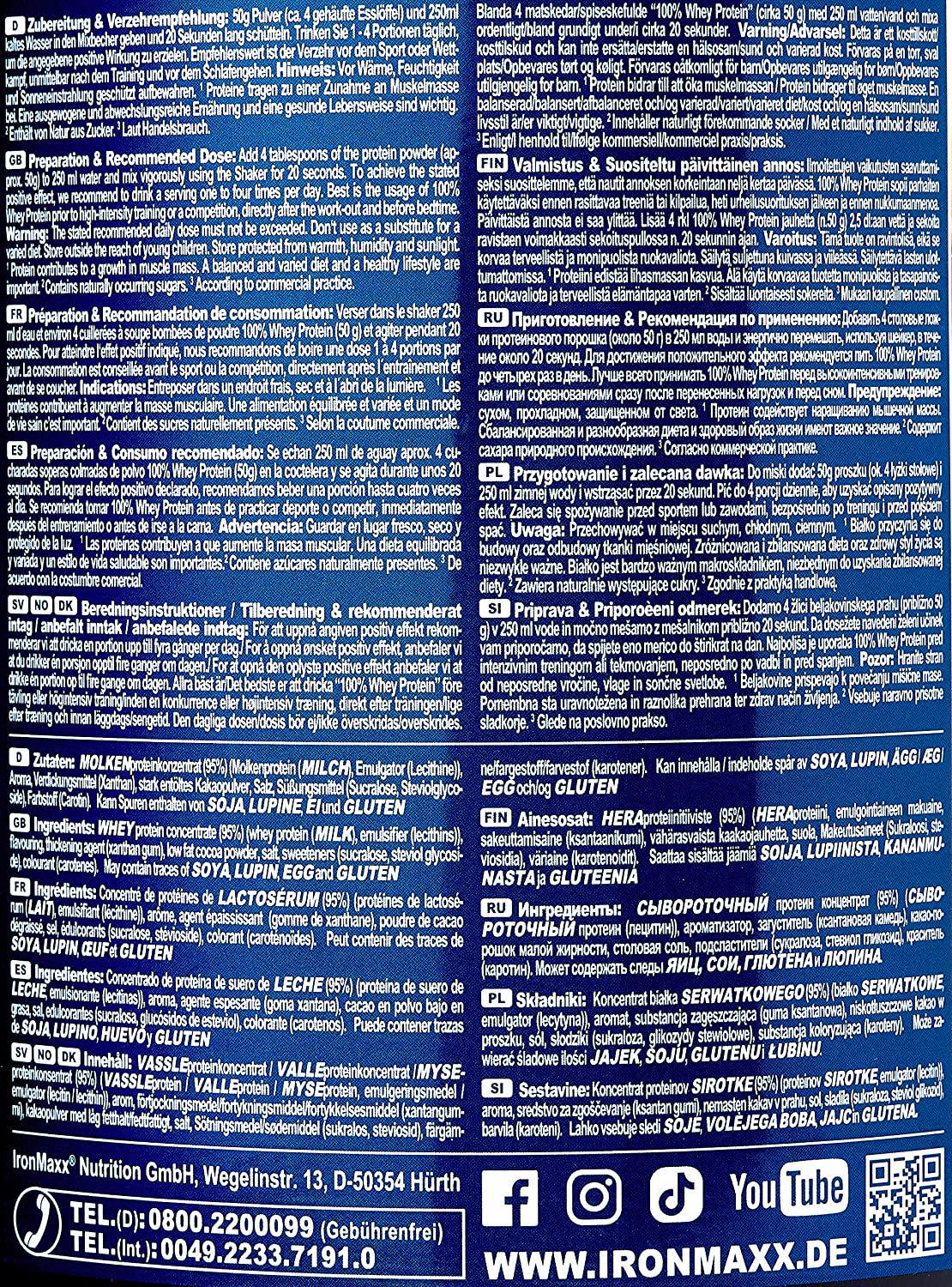 IronMaxx 100% Whey Protein Powder, Salted-Caramel