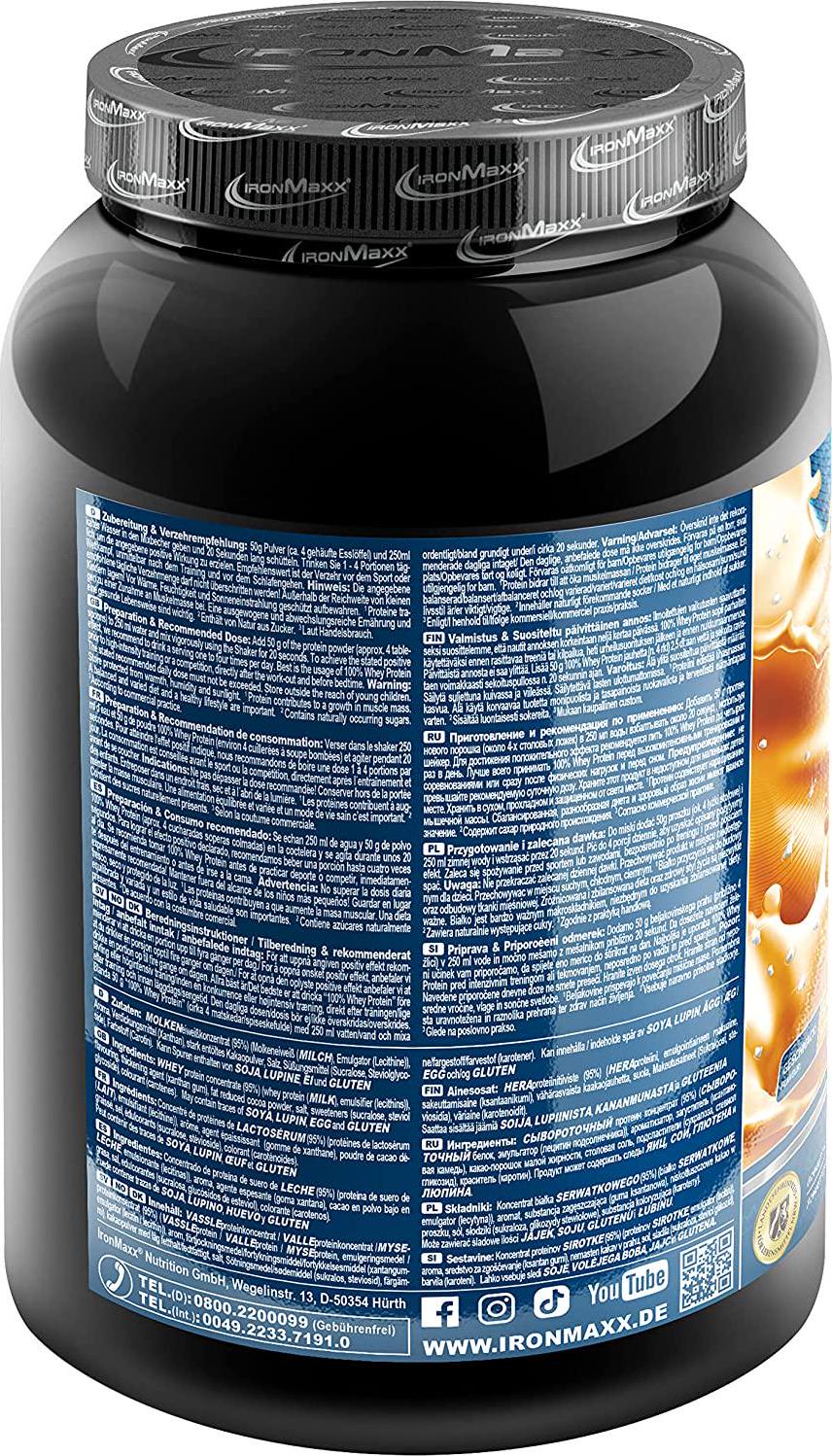 IronMaxx 100% Whey Protein Powder, Salted-Caramel