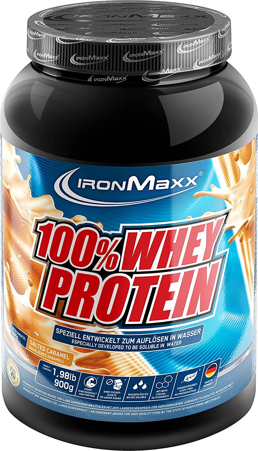 IronMaxx 100% Whey Protein Powder, Salted-Caramel
