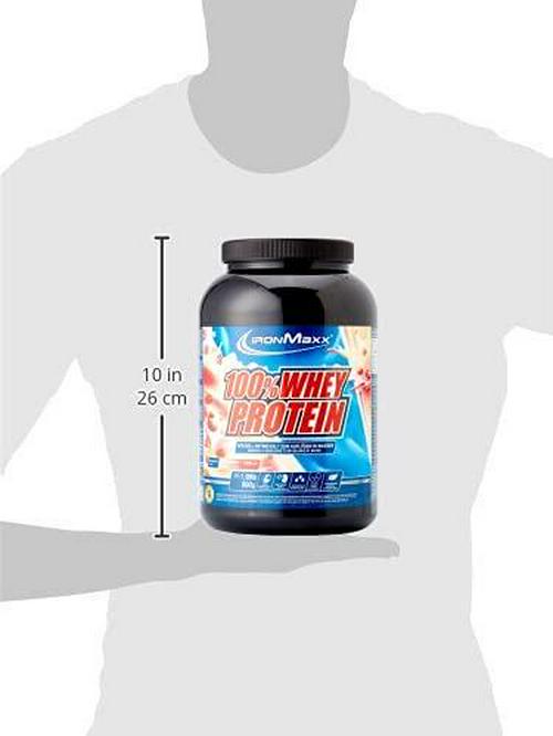IronMaxx 100% Whey Protein Powder, Strawberry Vanilla