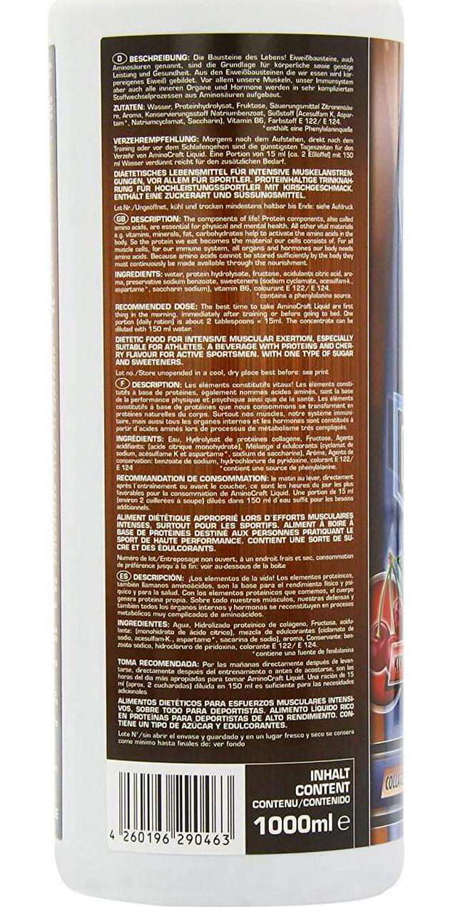 Ironmaxx 1000ml Amino Craft Cherry Liquid